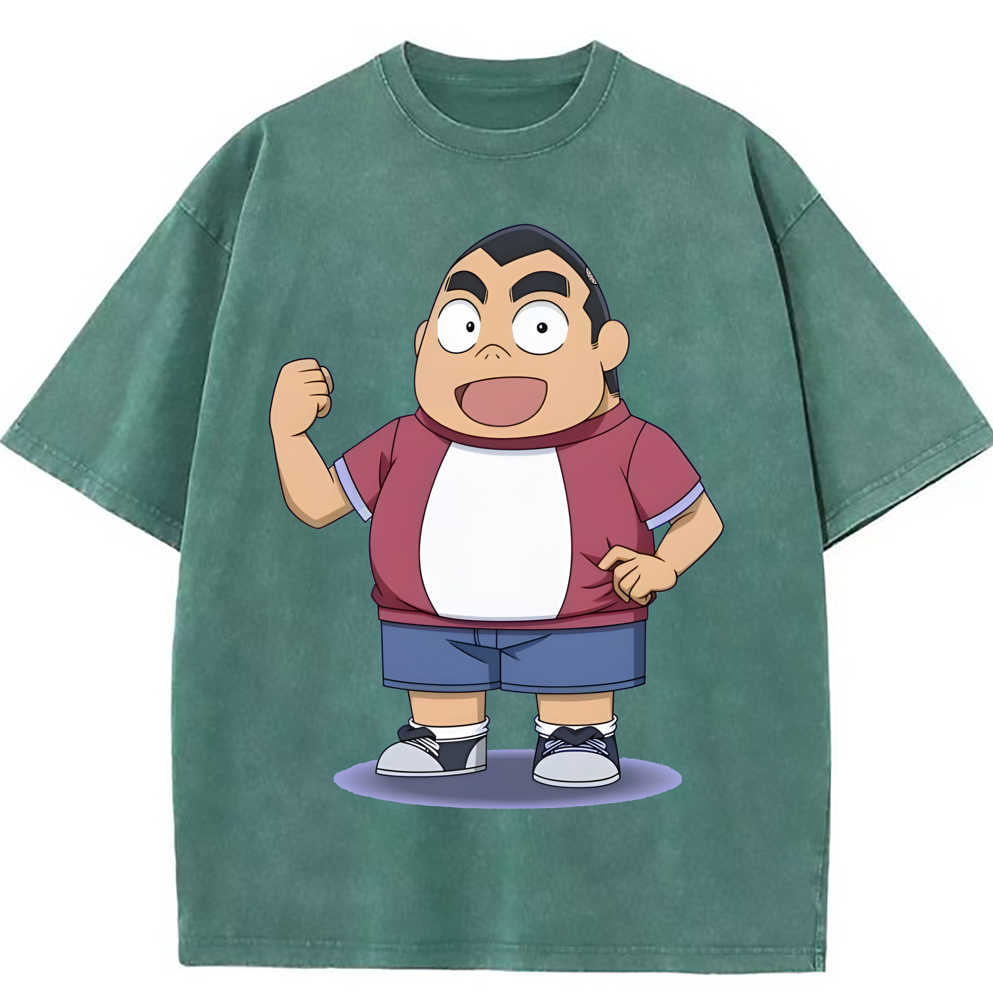 （画像用） 名探偵コナン 小嶋 元太 こじま げんた Detective Conan Kojima Genta 綿100% ヴィンテージ風 半袖Tシャツ（フロントプリント）